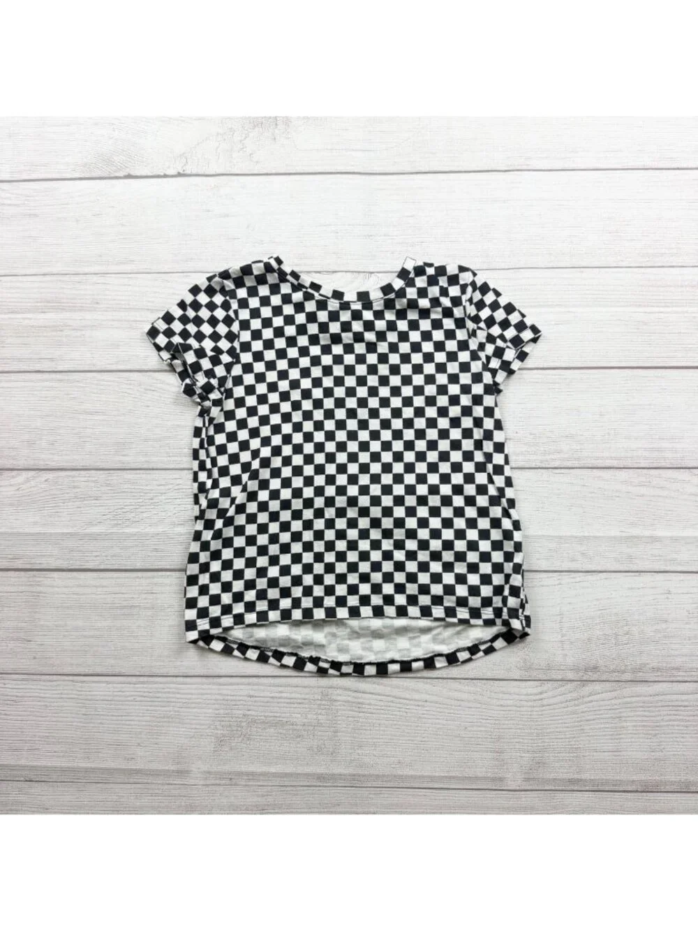 Old Navy Checked Black White Softest Tee Kids Lightweight Cotton M 8